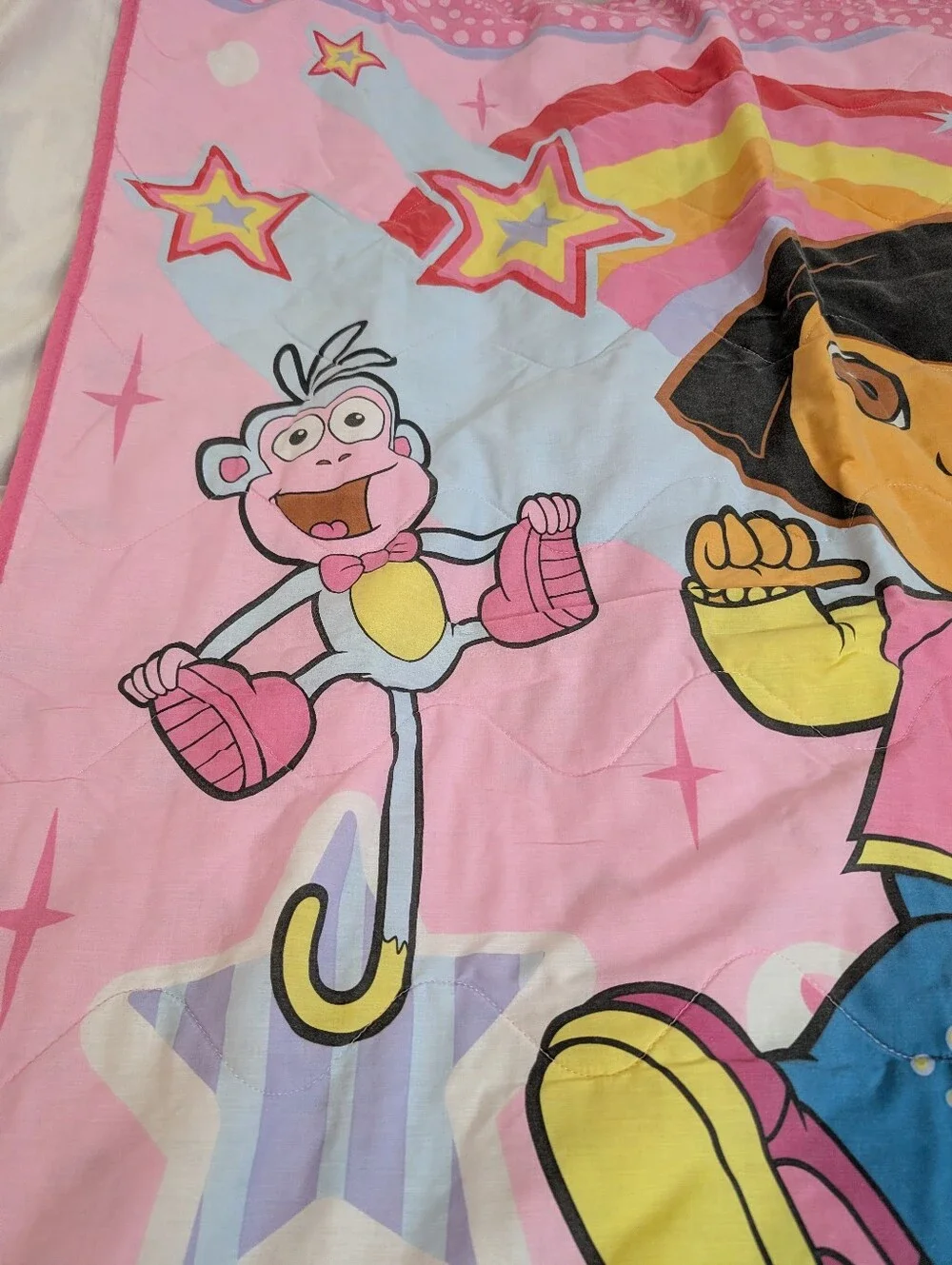 Vintage Dora The Explorer Toddler Quilt Blanket With Dora And Boots Y2K